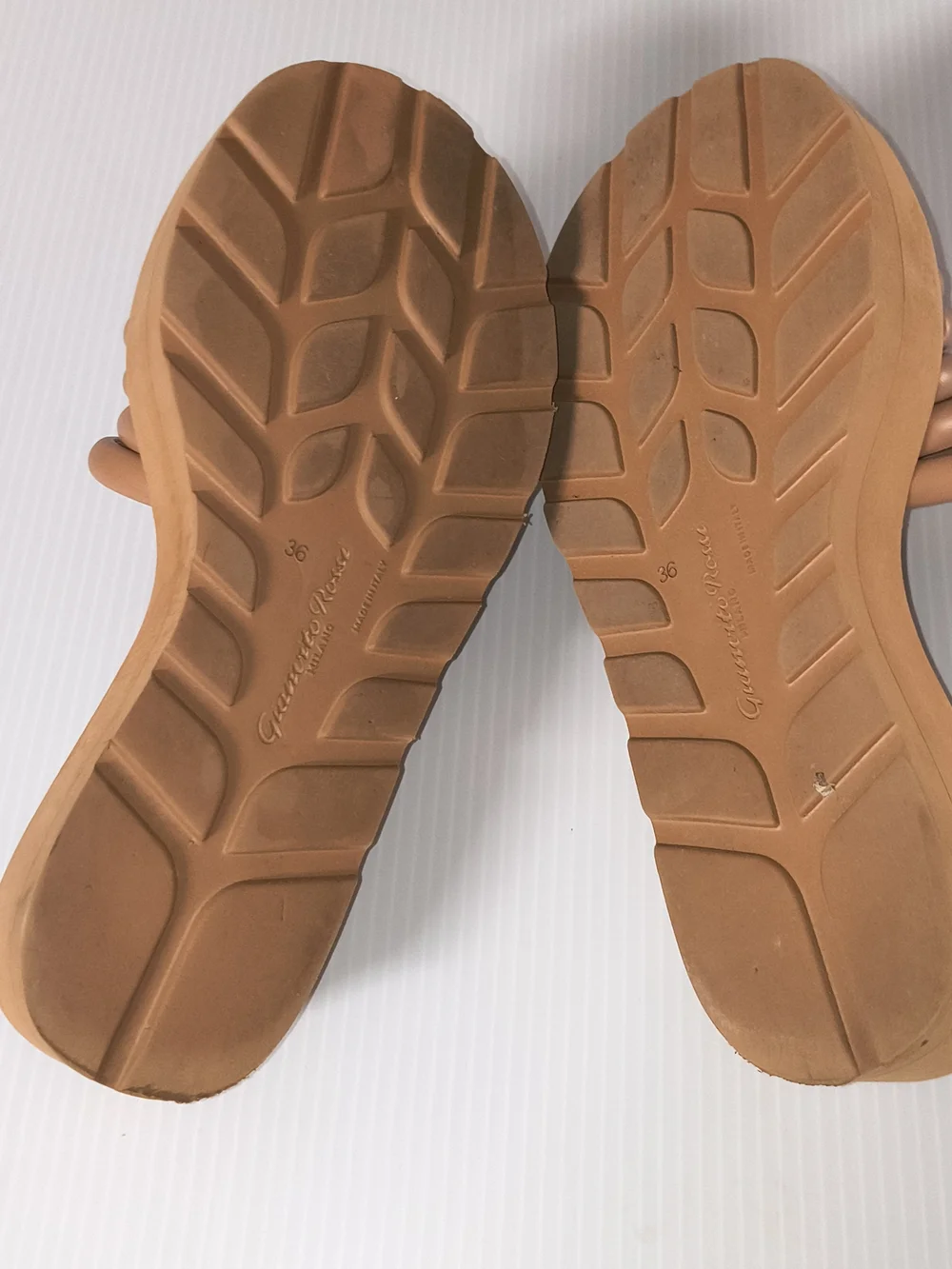 Gianvito Rossi Padded Nappa Leather Platform Slide Sandals - Nude Tan Size 36